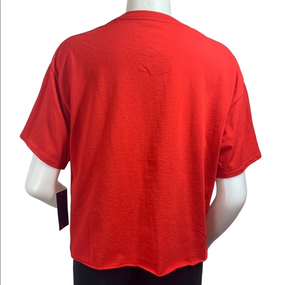 ❤NWT Disney Mickey Mouse Distressed Graphic Cropped Short Sleeve Tee❤ - Picture 4 of 6